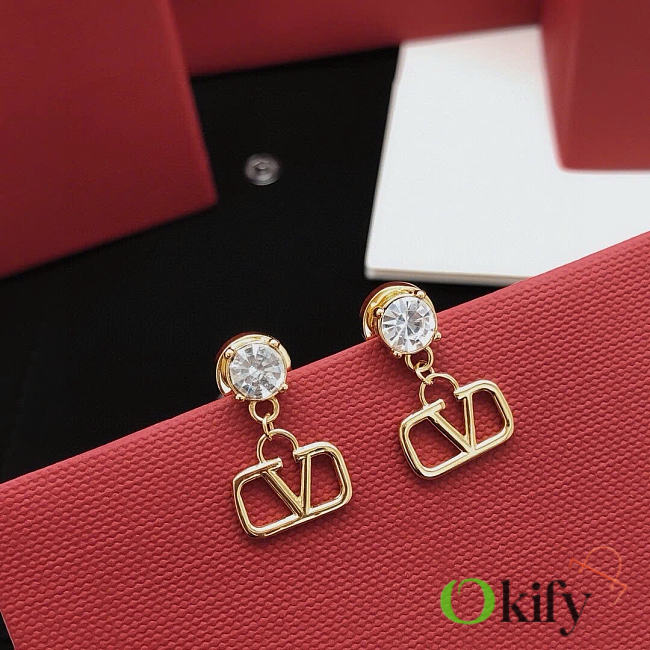 Okify Valentino Gold Earrings With Diamond - 1