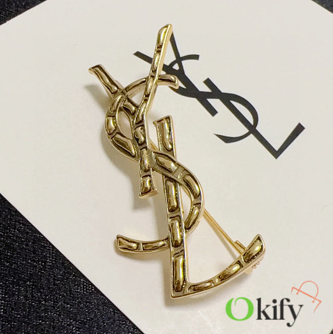 Okify YSL Vintage Gold Brooch 26460  - 1