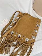 Okify Valentino Nellcôte Bag With Fringes In Brown Suede 31x30x3cm - 4
