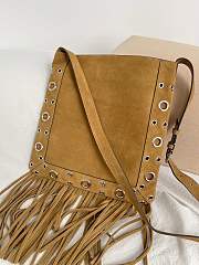 Okify Valentino Nellcôte Bag With Fringes In Brown Suede 31x30x3cm - 6