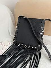 Okify Valentino Nellcôte Bag With Fringes In Black Suede 31x30x3cm - 3