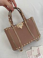 Okify Valentino Garavani Rockstud Small Bag In Brown 23x15.5x6cm - 4