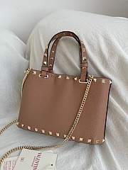 Okify Valentino Garavani Rockstud Small Bag In Brown 23x15.5x6cm - 3
