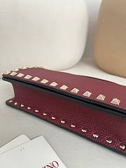 Okify Valentino Rockstuds Wallet On Chain WOC In Dark Red 20x4.5x11.5cm - 5