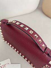 Okify Valentino Rockstuds Wallet On Chain WOC In Dark Red 20x4.5x11.5cm - 4