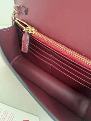 Okify Valentino Rockstuds Wallet On Chain WOC In Dark Red 20x4.5x11.5cm - 3