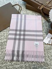 Okify Burberry Light Pink Cashmere Scarf 30x168cm - 5