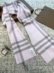 Okify Burberry Light Pink Cashmere Scarf 30x168cm - 4