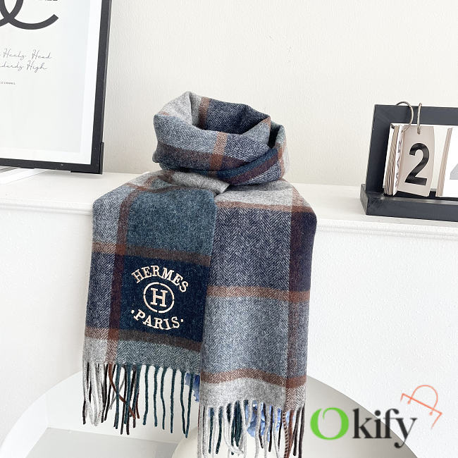 Okify Hermes Cashmere Scarf 200x32cm 26470 - 1