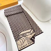 Okify Louis Vuitton Brown Cashmere Scarf 180x32cm - 2