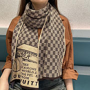 Okify Louis Vuitton Brown Cashmere Scarf 180x32cm - 1