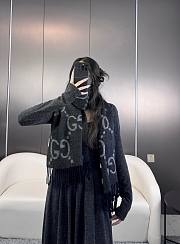 Okify Gucci Black Cashmere Tassels Scarf 200x45cm - 1