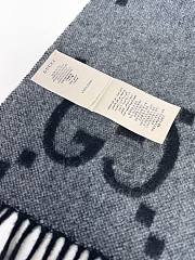 Okify Gucci Black Cashmere Tassels Scarf 200x45cm - 5