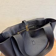 Okify YSL LE 5 À 7 Bea Bag In Black Grained Leather 50x28x18cm - 3