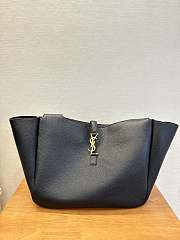 Okify YSL LE 5 À 7 Bea Bag In Black Grained Leather 50x28x18cm - 2