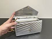 Okify YSL Envelope Wallet On Chain Bag In Silver 22x14x4cm - 5