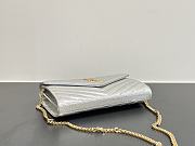 Okify YSL Envelope Wallet On Chain Bag In Silver 22x14x4cm - 3