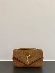 Okify YSL Loulou Bag In Brown Suede 20x12x6cm - 1