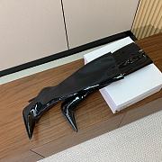 Okify Amina Muaddi Black Pointed Toe High Heeled Boots 10cm - 2