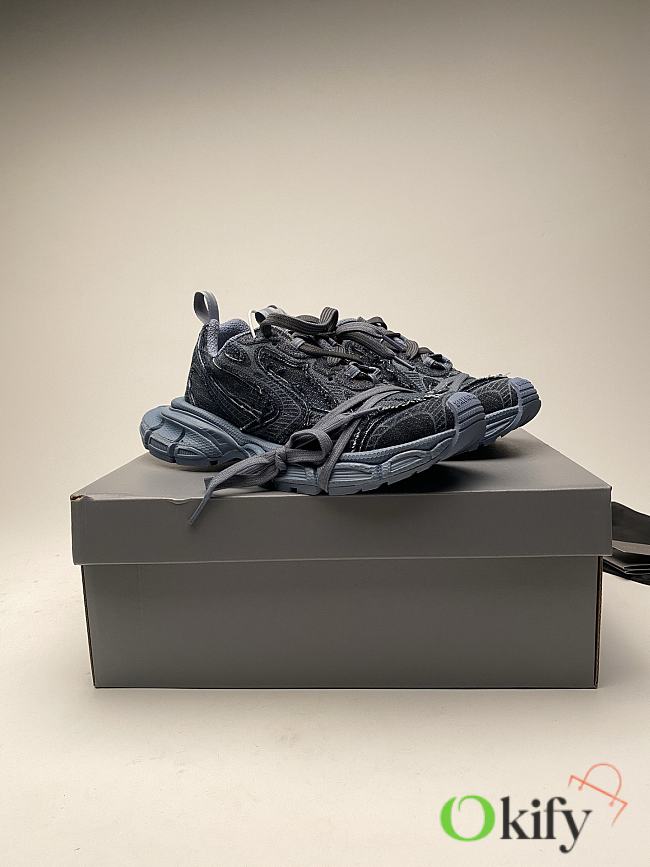 Okify Balenciaga 3XL Gray Denim Sneakers  - 1