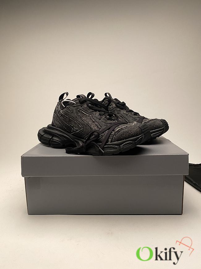 Okify Balenciaga 3XL Black Denim Sneakers  - 1