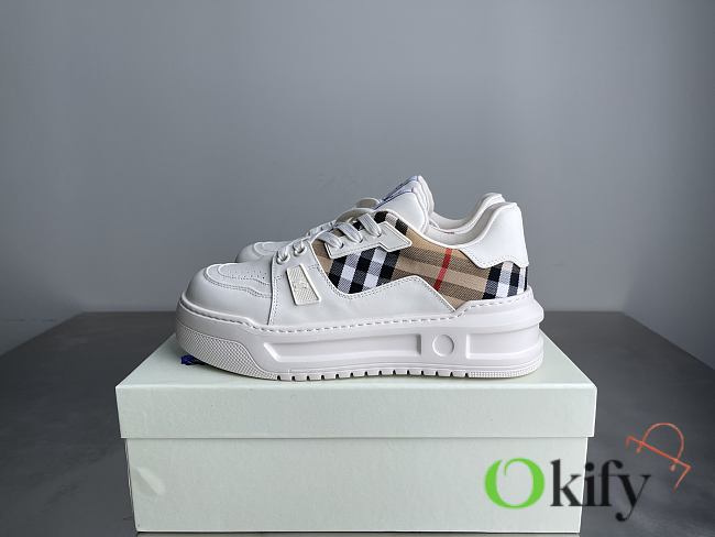 Okify Burberry Brown Check Men Sneakers - 1