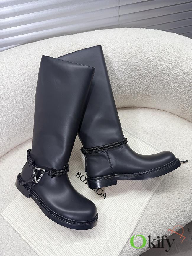 Okify Bottega Veneta Black Knee High Boots  - 1