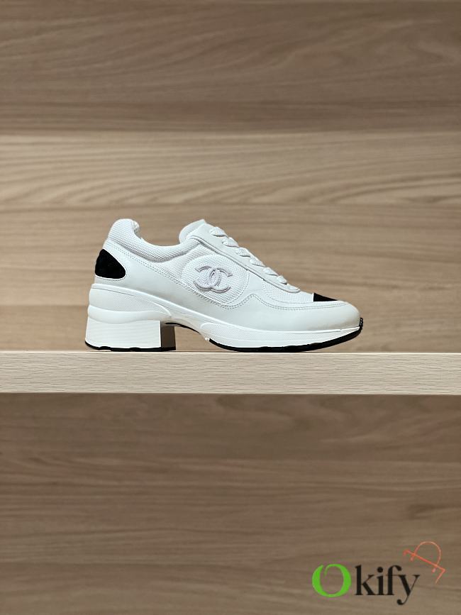 Okify CC White High Heeled Sneakers For Women 6cm - 1