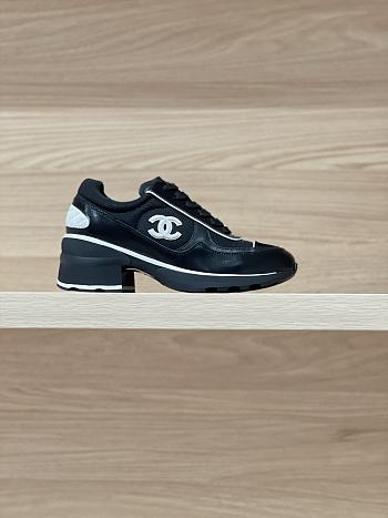 Okify CC Black High Heeled Sneakers For Women 6cm