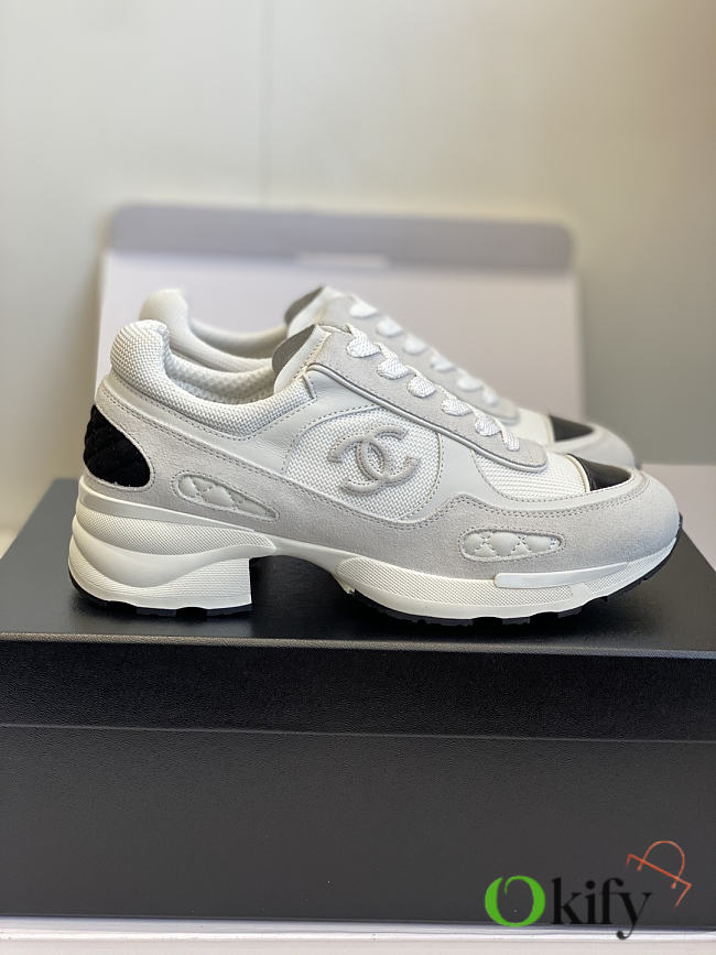 Okify CC White High Heeled Sneakers For Women 4cm - 1