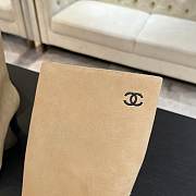 Okify CC Beige Suede Knee High Boots With Black Toe 8.5cm - 6