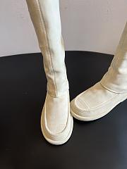 Okify CC White Suede Knee High Boots  - 2