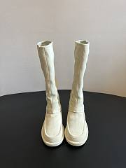 Okify CC White Suede Knee High Boots  - 1