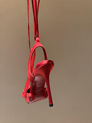 Okify Christian Louboutin Red Satin Ballet Heels With Crystal 11cm - 3