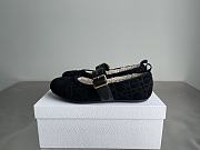 Okify Dior Dioralps Frost Black Suede Ballet Shoes  - 2