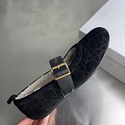 Okify Dior Dioralps Frost Black Suede Ballet Shoes  - 3