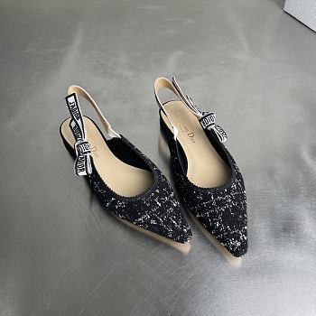 Okify Dior Black Tweed Slingback 