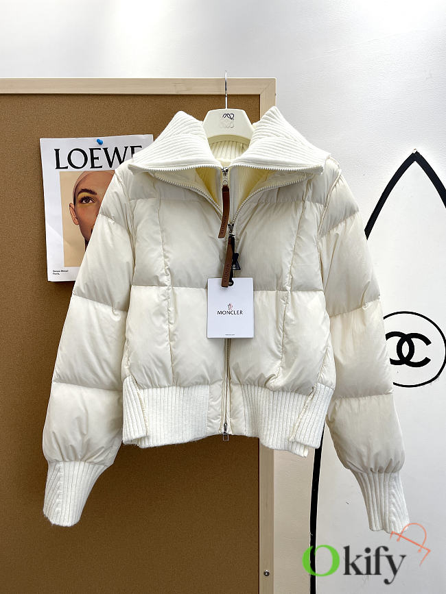 Okify Moncler Jadeite White Down Jacket For Women - 1