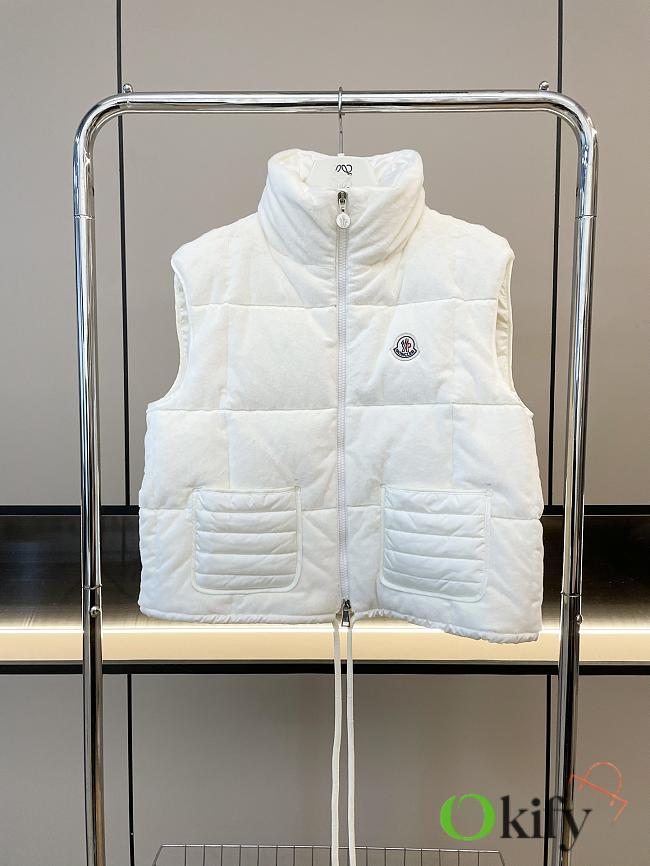 Okify Moncler Arques White Sleeveless Down Jacket For Women - 1
