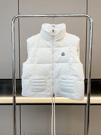 Okify Moncler Arques White Sleeveless Down Jacket For Women