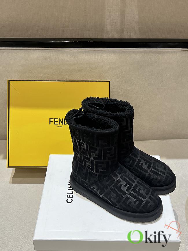 Okify Fendi Black Snow Boots  - 1