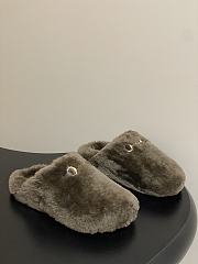 Okify Gucci Dark Olive Green Horsebit Wool Slippers  - 1