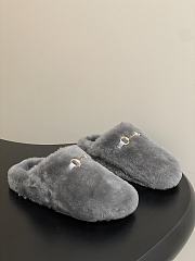 Okify Gucci Gray Horsebit Wool Slippers  - 1
