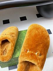 Okify Gucci Orange Horsebit Wool Slippers  - 4