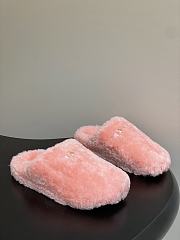 Okify Gucci Pink Horsebit Wool Slippers  - 1