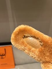 Okify Hermes Brown Wool Slides 26538 - 3