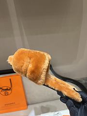 Okify Hermes Brown Wool Slides 26538 - 2