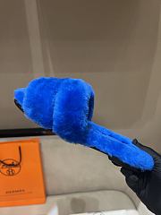 Okify Hermes Blue Wool Slides 26540 - 3