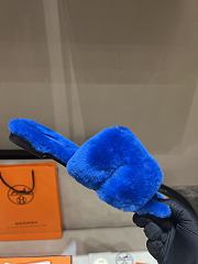 Okify Hermes Blue Wool Slides 26540 - 4