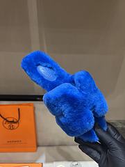 Okify Hermes Blue Wool Slides 26540 - 5